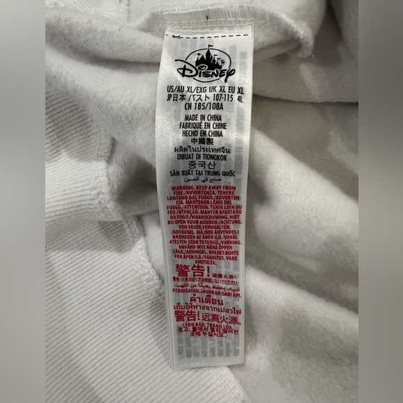 Disney White Crewneck Sweatshirt Peace Sign XL - Picture 5 of 5